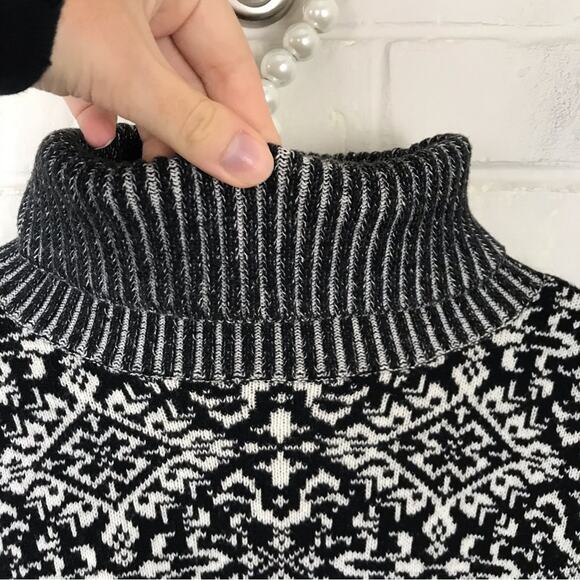 Talbots Vintage Cotton Wool Blend Patterned Turtleneck Sweater Size MP - Picture 7 of 8